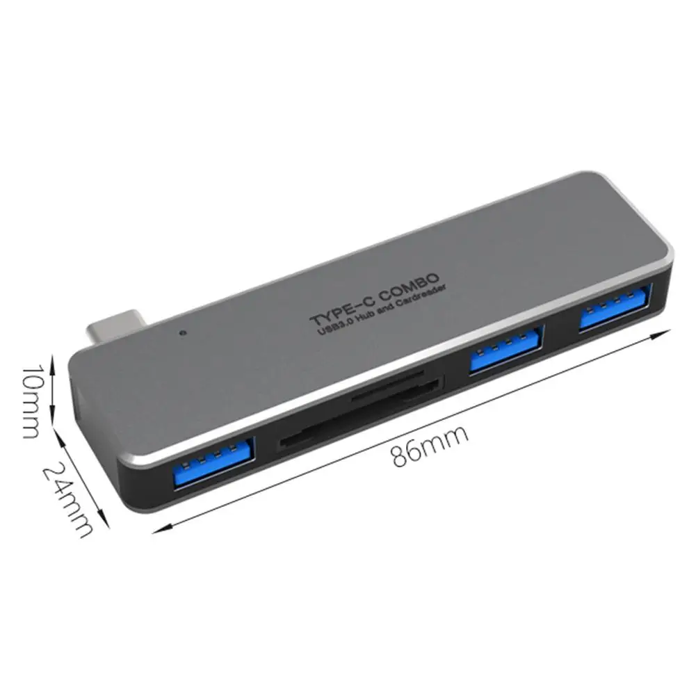 

High Speed Multi 3 USB 3.0 USB C Adapter with TF Momory Card Slot for PC Laptop for Most Apple computers with Type-C Interfaces