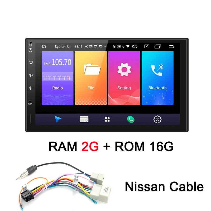 Nissan Cable Автомобильный мультимедийный плеер AUTOTOP 2 Din Android 9,0 ", автомобильный DVD gps для Nissan, Toyota, Volkswagen, Mazda, BYD, Kia, VW, peugeot, Lada, стерео - Цвет: Nissan Cable