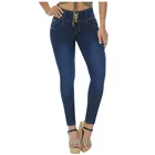 Модные уличные джинсовые брюки, женские новые высококачественные эластичные облегающие брюки для фитнеса с высокой талией, джинсы-карандаш, брюки # G4