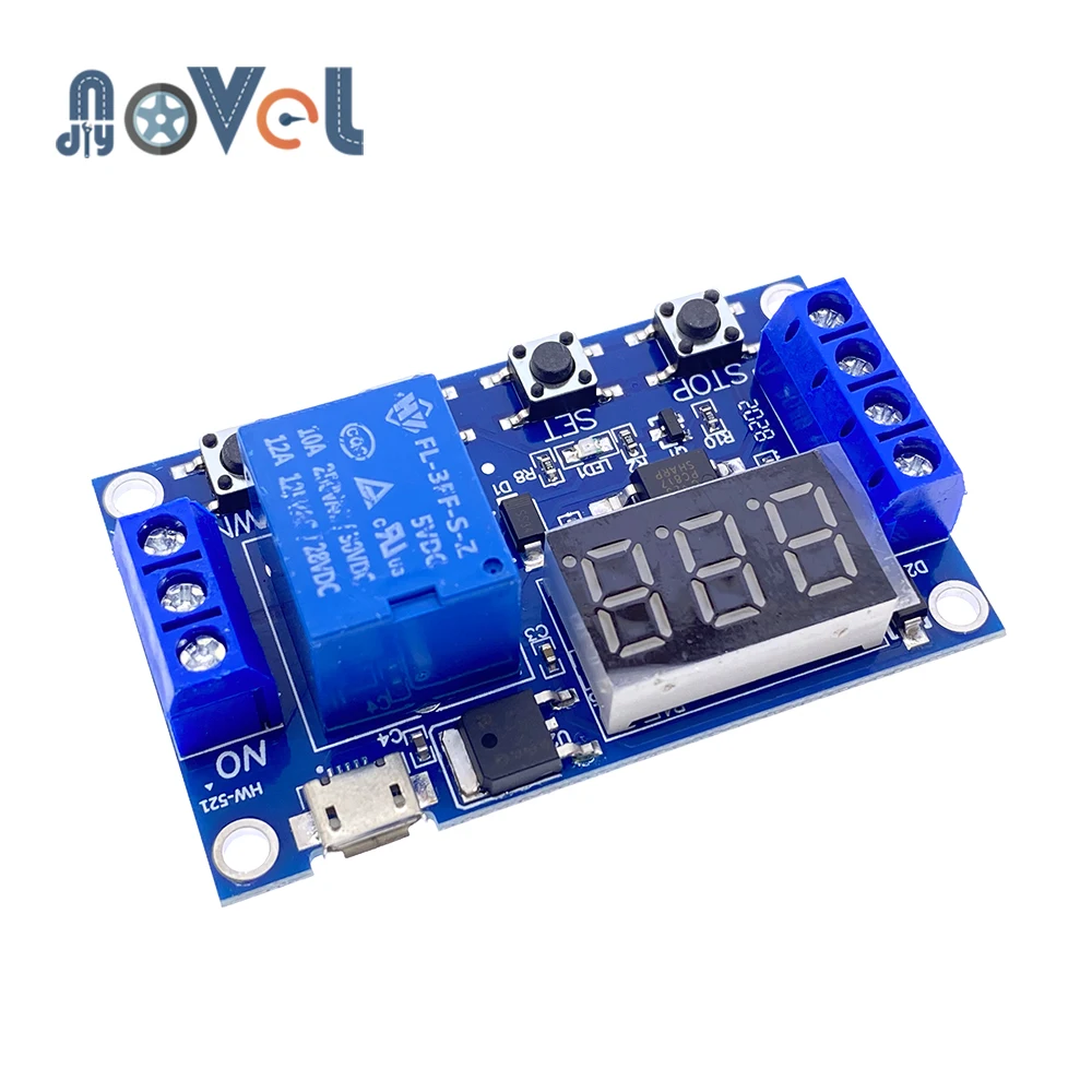 Светильник индикатор постоянного тока 5 В 12 24 Цифровое реле времени с задержкой 1