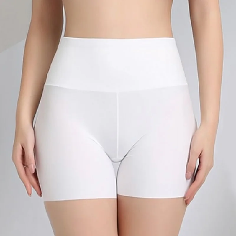 

Summer Women Safety Shorts Pants Seamless Thin Ice Silk High Waist Panties Seamless Anti Emptied Boyshorts Girls Underwear