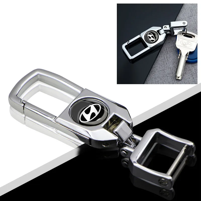 

1pcs Car Decoration Interior Metal Waist Hanging KeyChain for Hyundai Tucson Solaris I30 Creta Ix35 I40 IX20 Auto Accessories