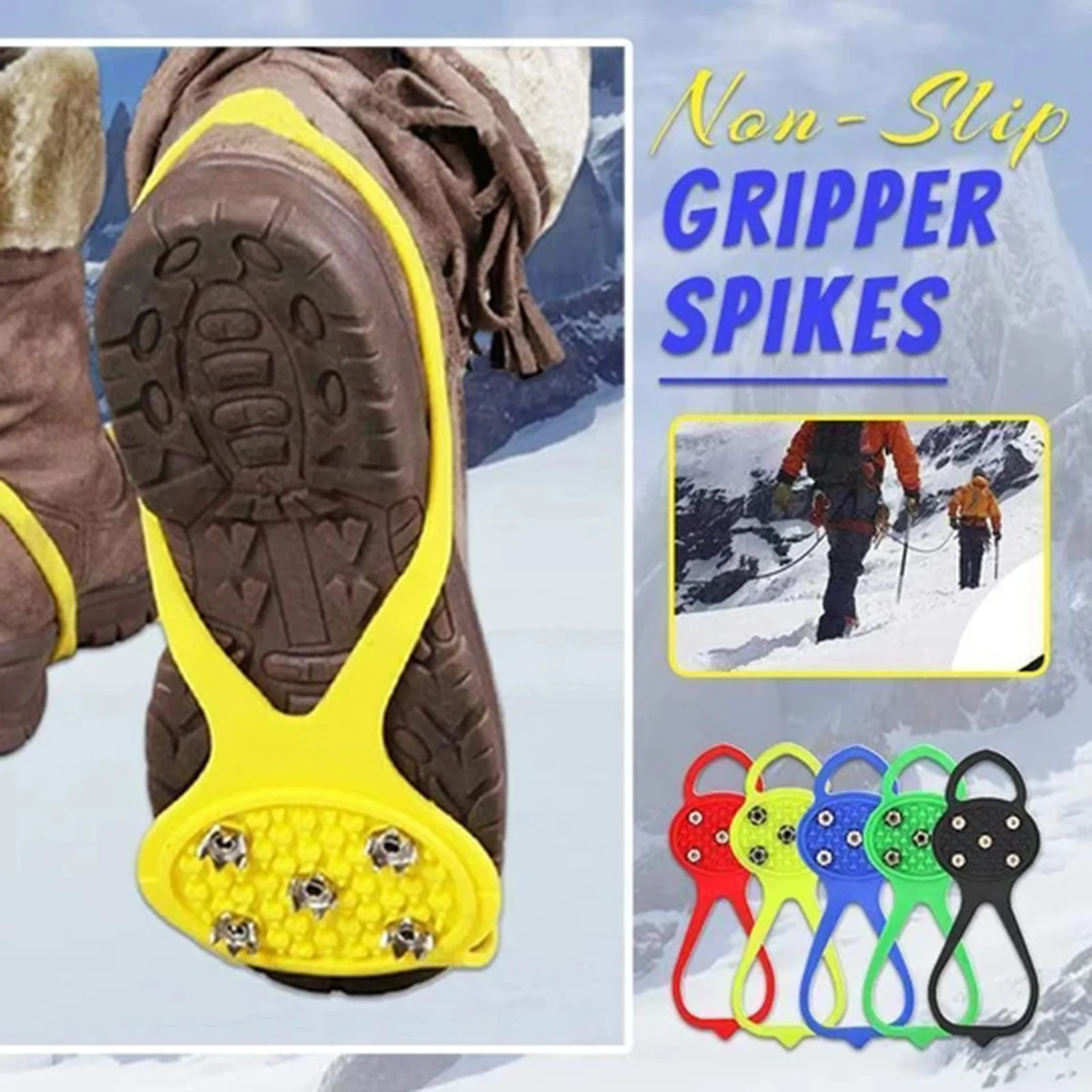 

Universal Non-Slip Gripper Spikes Anti-Slip Over Shoe Durable Cleats with Good Elasticity Easy to Pull On or Take Off GQ
