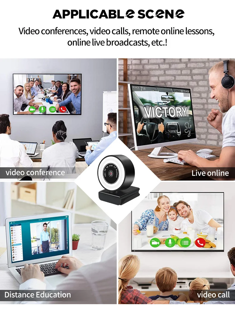 Fixed focal length 2K Hd 1080p webcam USB camera with microphone for PC twitch Skype OBS steam led and laptop | Компьютеры и офис