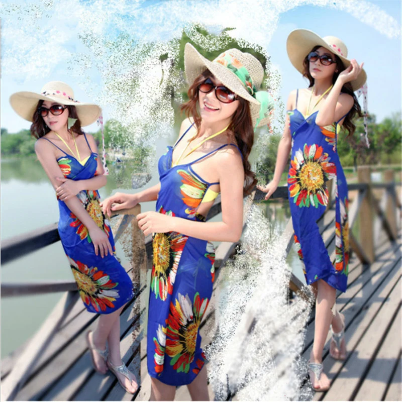 Женское пляжное платье сексуальная пляжная одежда на бретельках саронг бикини