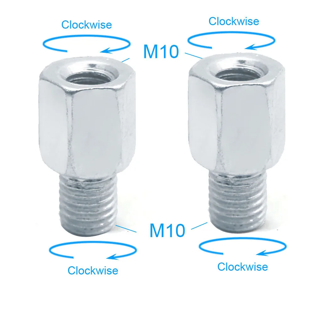 2x M10-M10(R-R) Пара адаптеров для заднего зеркала скутера мотоцикла M10 10 мм M8 8 мм 6 мм по часовой стрелке против часовой стрелки правая левая рука резьба изменение винт - Цвет: 2x M10-M10(R-R)