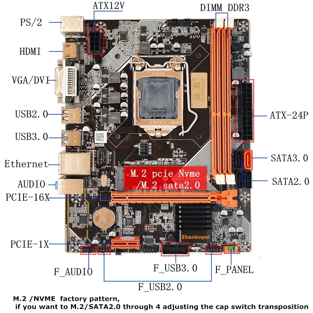 Zhankvpai B75 LGA1155 набор материнских плат с Intel Ксеон E3-1240V2 Процессор 3 4 г Настольный