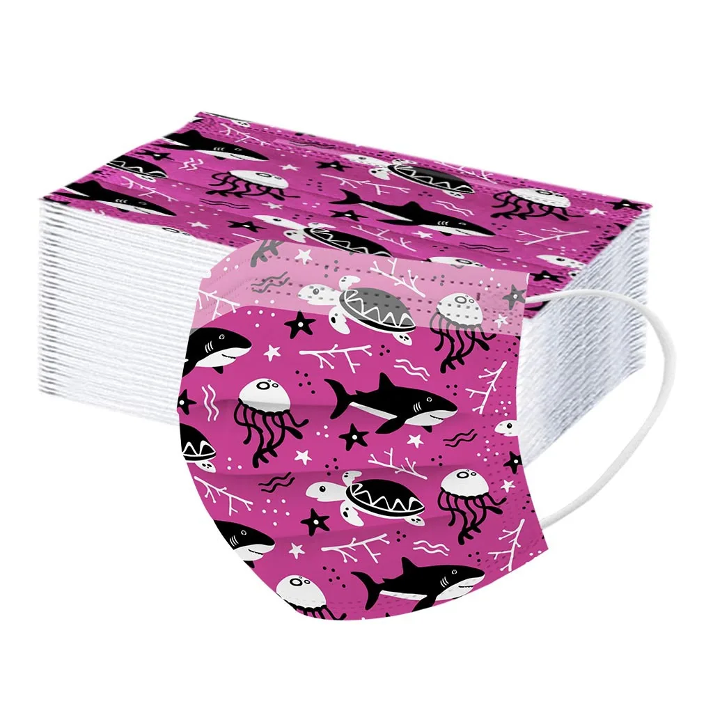 

50/100/200/500pcs Disposable Kids Face Mask 3 Layer Filter Earloop Breathable Mouth Mask Cartoon Children Print Mouth Face Masks