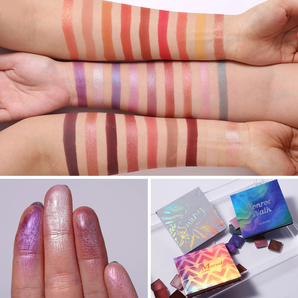 UCANBE Новинка 9 оттенков блестящие матовые тени палитра голографические для век