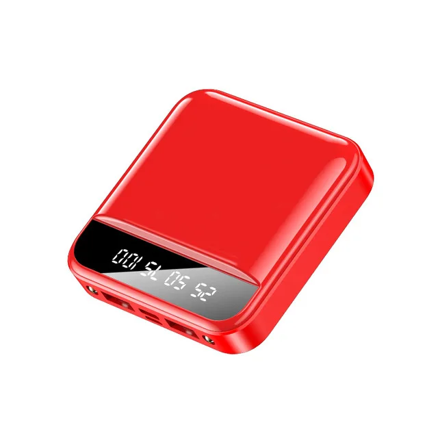 Red1 Mi ni power Bank, 30000 мА/ч, для iPhone X, Xiaomi mi, power bank, Pover Bank, зарядное устройство, два порта Usb, внешняя батарея, повербанк, портативный - Цвет: Red1