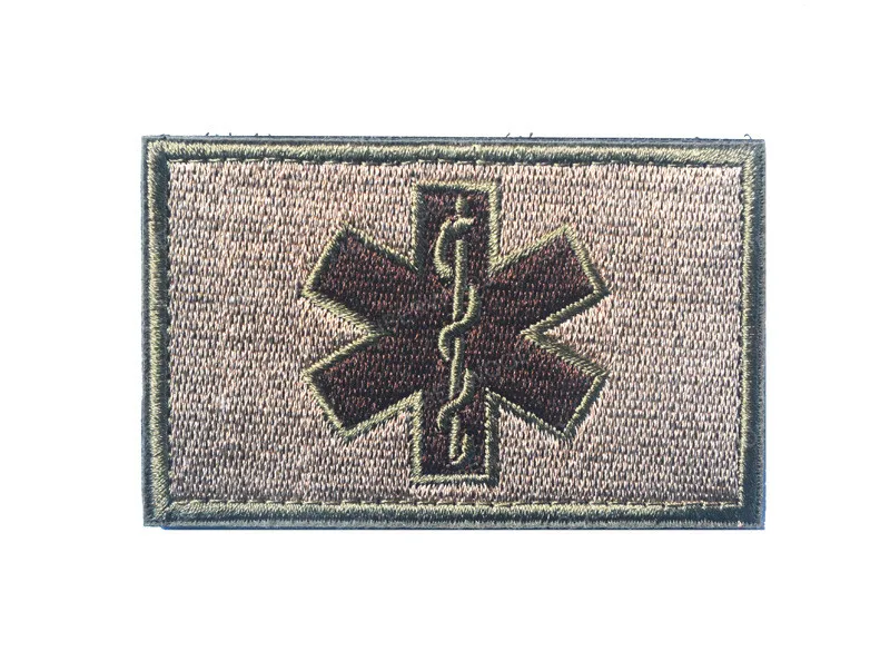 Фельдшер EMT сердцебиение EMS звезда жизни Флаг США аварийный спасательный патч SAR средний медицинский пластырь значок аппликации - Цвет: green and tan