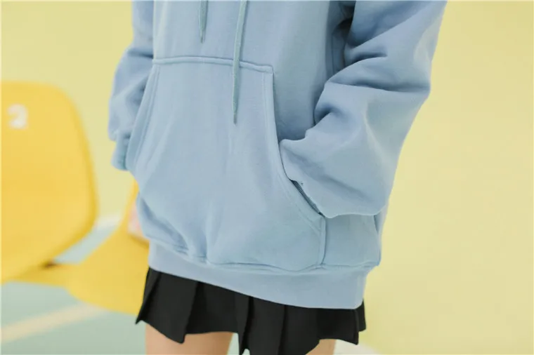 Женская толстовка в японском стиле Harajuku Ulzzang осенняя бархатная с единорогом