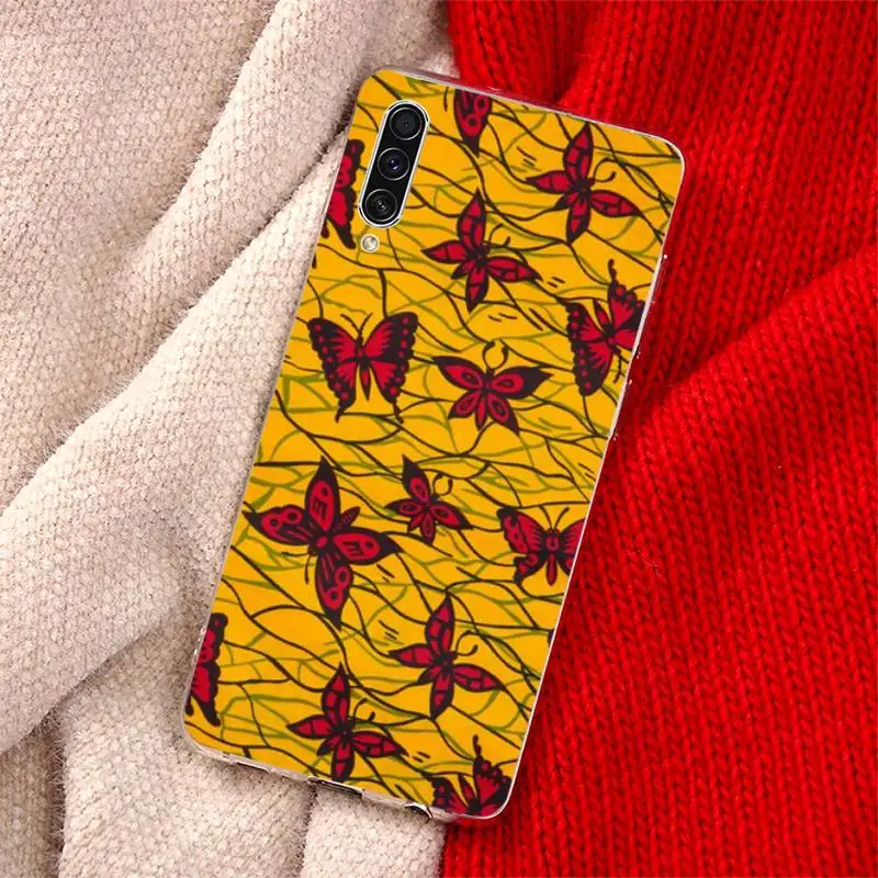 

Retro art African fabric print pattern Phone Case For Samsung Galaxy S5 S7 S8 S9 S10 S10e S20 edge plus lite