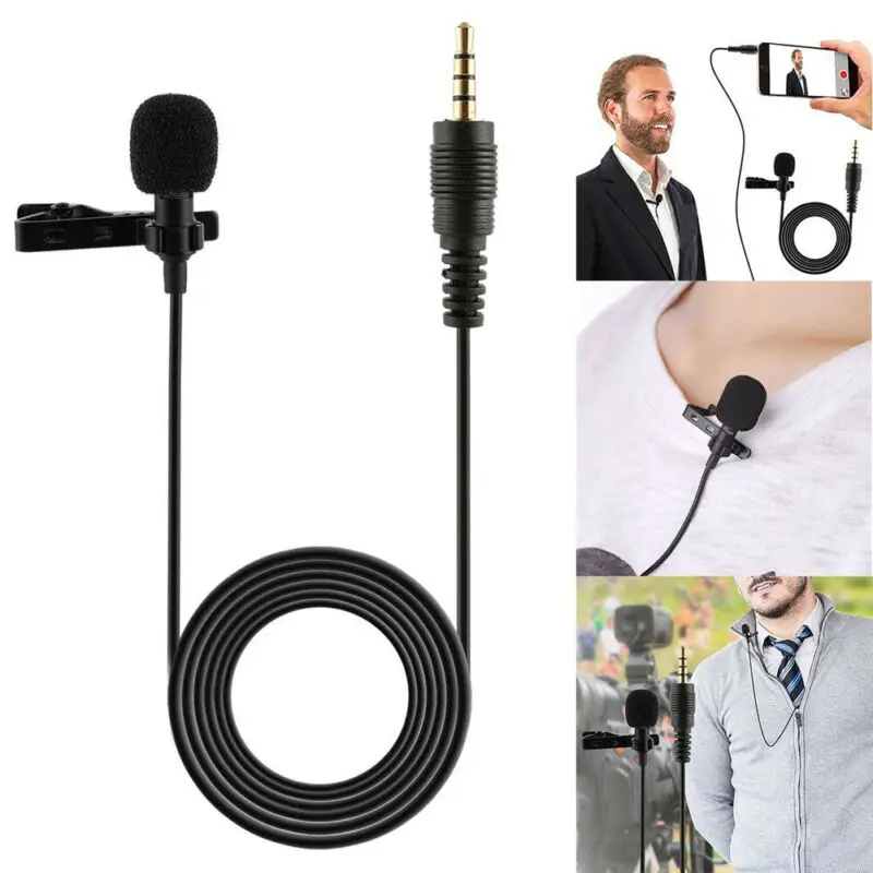 Мини клип на лацкане микрофон Hands-free 3 5 мм проводной Конденсатор Lavalier Mic |