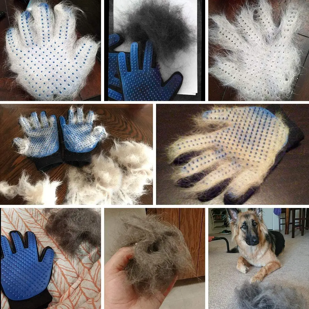 Чистящая Щетка перчатки эффективный массаж спины для удаления волос с кролика