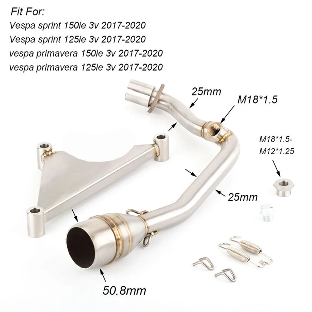 

For Vespa Sprint Primavera 150 125 Exhaust Pipe Motorcycle Tail Front Link Pipe Clip Clamp Caliper Bracket 2017-2020 Years