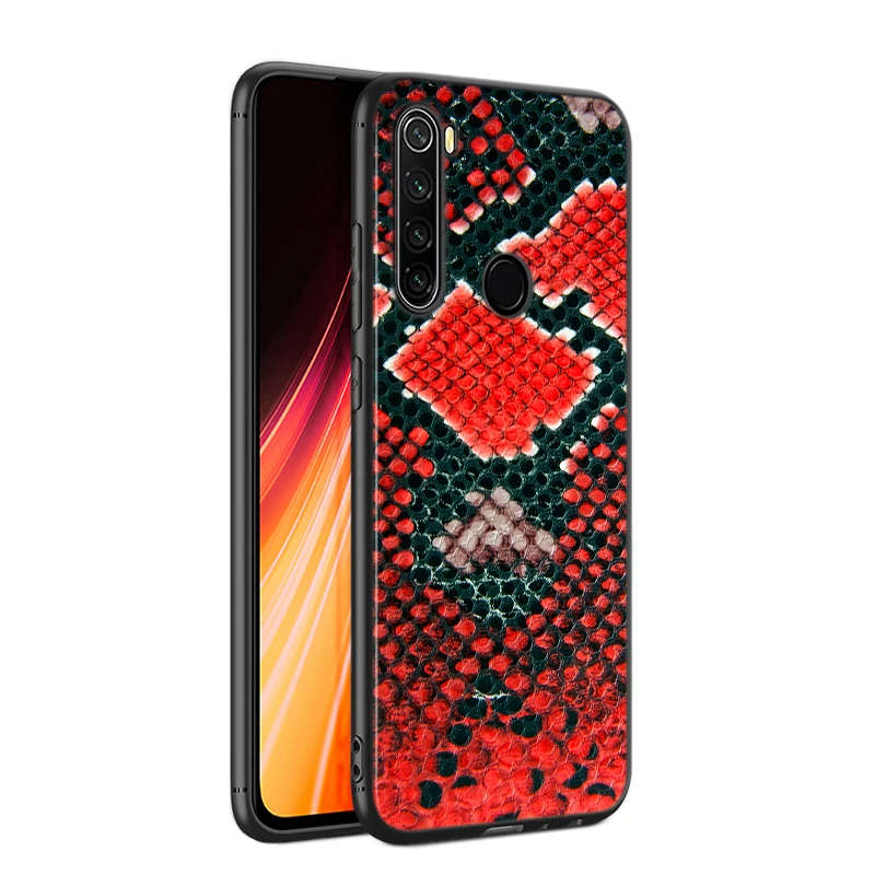 Чехол для телефона Redmi Note 8T 8 7 6 5 Pro 5A 4X черный модный кожаный чехол со змеиным