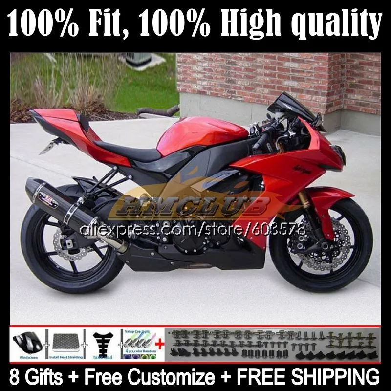 

Injection Body For KAWASAKI NINJA ZX-10R 124CL.2 ZX 10R 10 R 1000CC ZX10R 08 09 10 ZX1000 C 2008 2009 2010 Fairing Factory Red