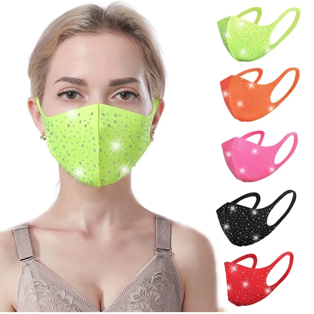 

Ladies Fashion mask with Shiny Rhinestone Decoration Face Accessories Cover Face Jewelry For Wedding Nightclub Party Decoration