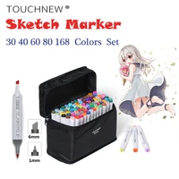 touchnew alcohol markers 30406080168 colors dual head sketch markers brush pen set for drawing manga design art markers
