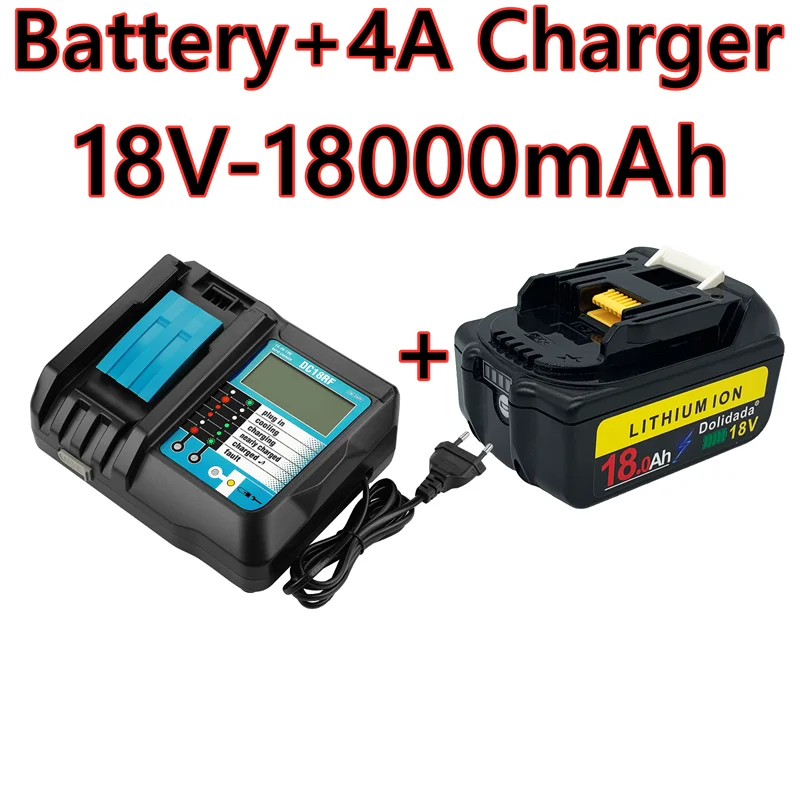 2021 new bl1860 rechargeable battery 18 V 18000mah Makita Li ion bl1840 bl1850 bl1830 bl1860b LXT 400 + charger | Электроника