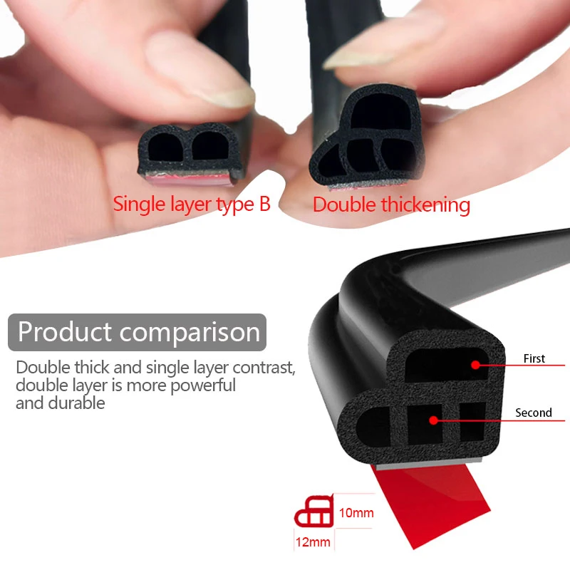 

Car Seals SEAMETAL Sealant Strips Auto Rubber Door Sealing Interior Doors Seal Strip Automobiles Noise Insulation Weatherstrip