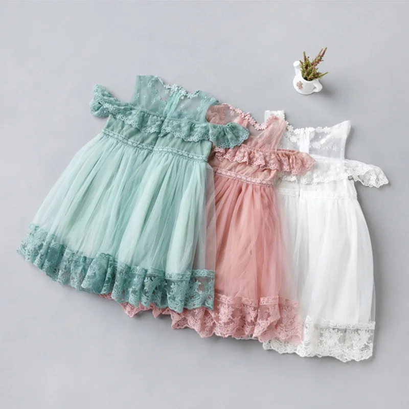 Платье для девочек платье принцессы Сетчатое свадебное Летнее Детское с