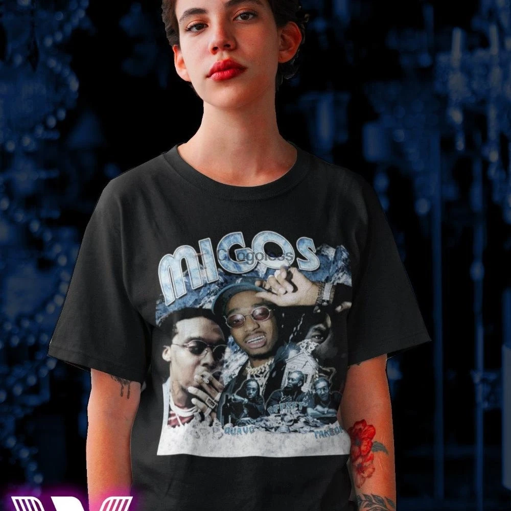 Migos 90s Винтаж футболка в стиле &quotхип-хоп&quot Футболка | Мужская одежда