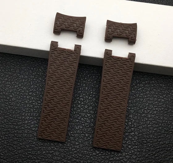 Brown strap Черный коричневый синий 22x20 мм для ныряльщика и морской водонепроницаемый силиконовый резиновый ремешок для часов ремень подходит для Ulysse Nardin ремешок - Цвет ремешка: Brown strap