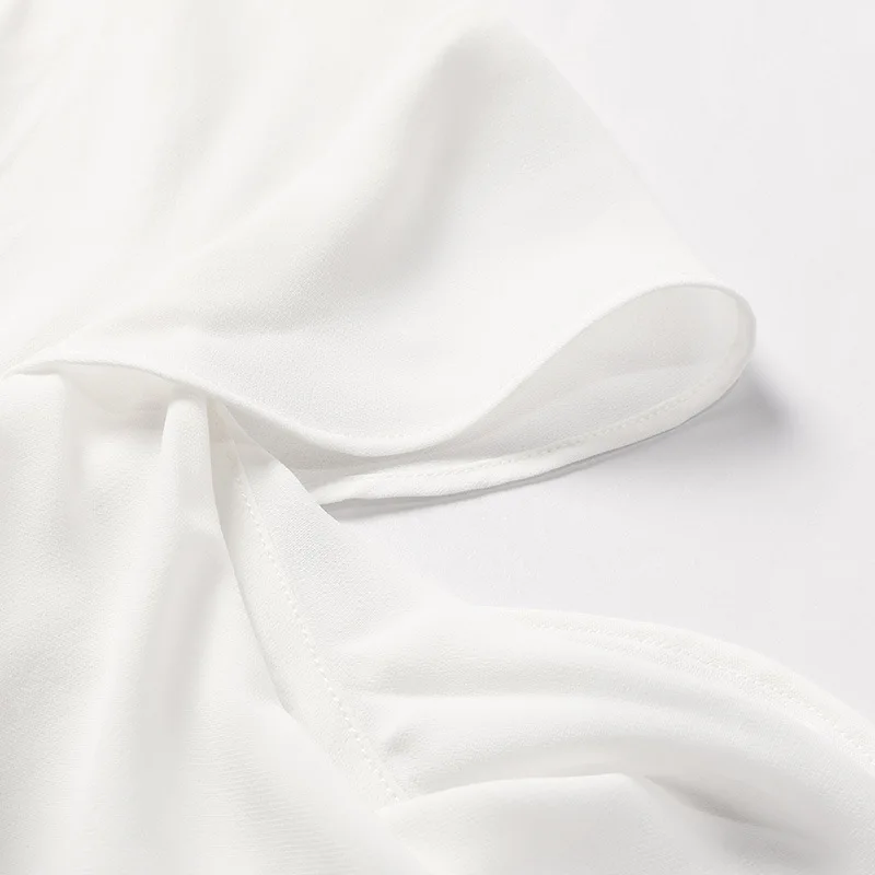 

White Ladies Chiffon Shirt Female Summer Korean Ruffled Off Shoulder Top Short Sleeve Cute Girls Lace Up Elegant Chiffon Blouses