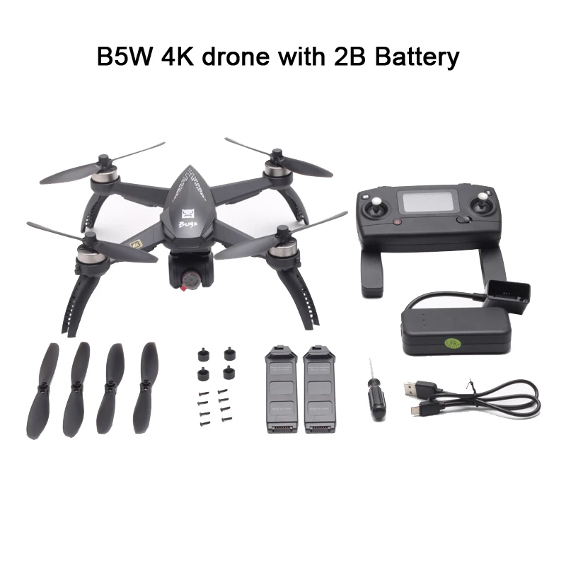 B5W Black 4K 2B BX MJX Bugs 5W B5W gps бесщеточный Радиоуправляемый квадрокоптер с 5G 4K Wifi FPV камерой HD авто возврат Vs Hubsan H501S Профессиональный Дрон - Цвет: B5W Black 4K 2B BX