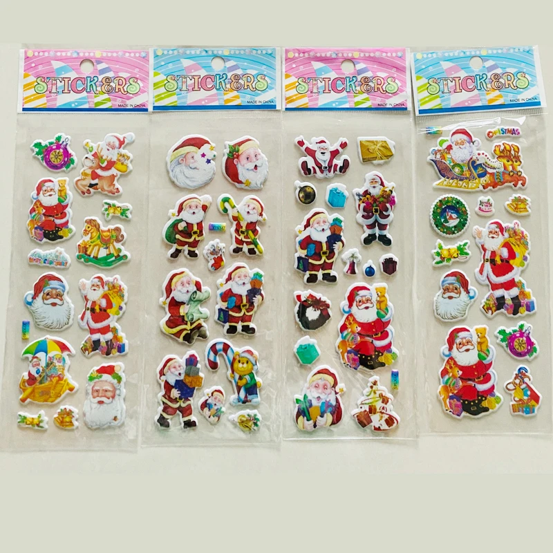 6 листов рождественских декоративных 3D наклеек Санта Клаус наклейка сделай сам