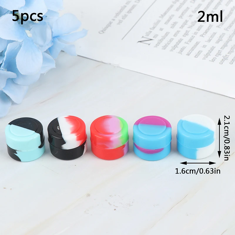5pcs 2ML Nonstick Silicone Container Non-stick Oil Wax Jar Dab Storage Box | Дом и сад