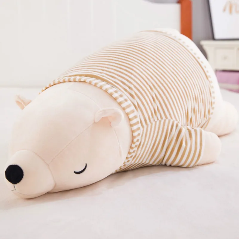 

Cute Polar Bear Sleeping Pillow Plush Toy Fashion Creative Cartoon Doll Appease Doll Children Holiday Birthday Exquisite Gift