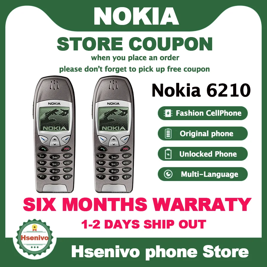 nokia 6210 refurbished original unlocked nokia 6210 mobile cell phone 2g gsm 9001800 unlocked cellphone free shipping free global shipping