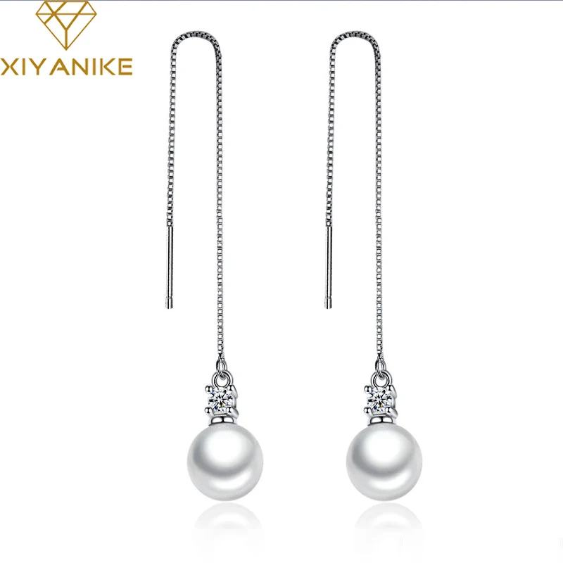 

Женские серьги-подвески из серебра 925 пробы, с жемчугом