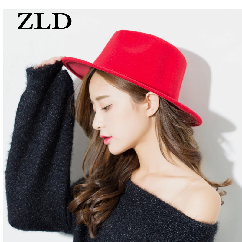 Новая модная шерстяная шляпа ZLD для мужчин и женщин фетровая с широкими