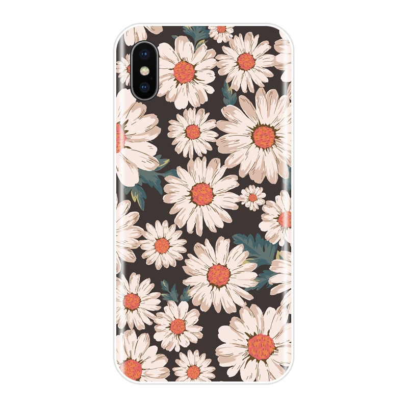 Phone Case for iPhone X 10 8 7 6S 6 S Plus Soft Silicone TPU Cute Flower Floral Back Cover 6Plus 7Pus 8Plus |
