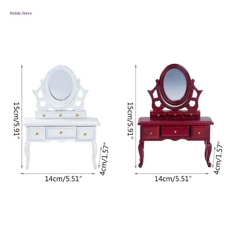 

High Quality Vanity Makeup Dressing Table with Mirror Makeup Dressing Table Miniature Bedroom Decoration Accessories