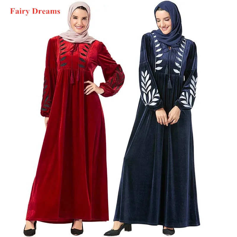Женский бархатный халат абайя Пакистан Дубай Турция Исламская одежда размера