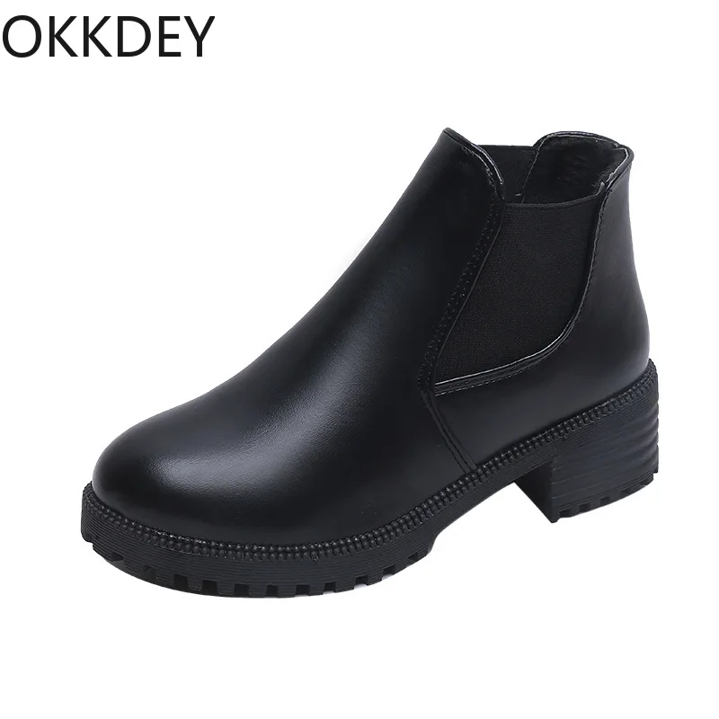 

Autumn and winter 2021 new waterproof platform women's boots 35-43 plus size elastic band Martin boots women's shoes wholesale