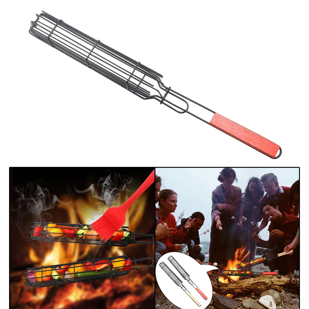 Металлические антипригарные корзины для гриля Kabob кухонные аксессуары овощей |