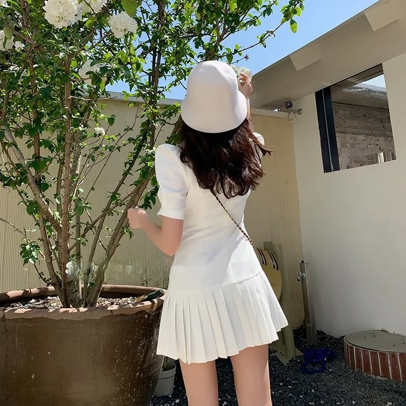 Платье Блейзер женское с коротким рукавом дизайнерское мини платье для вечерние