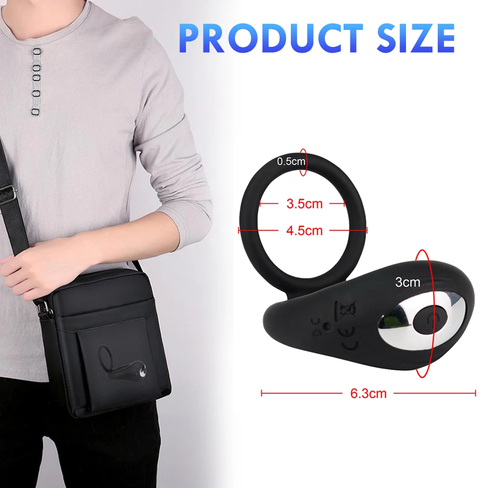 Двойное кольцо-вибратор Силиконовое кольцо на пенис массажер для задержки