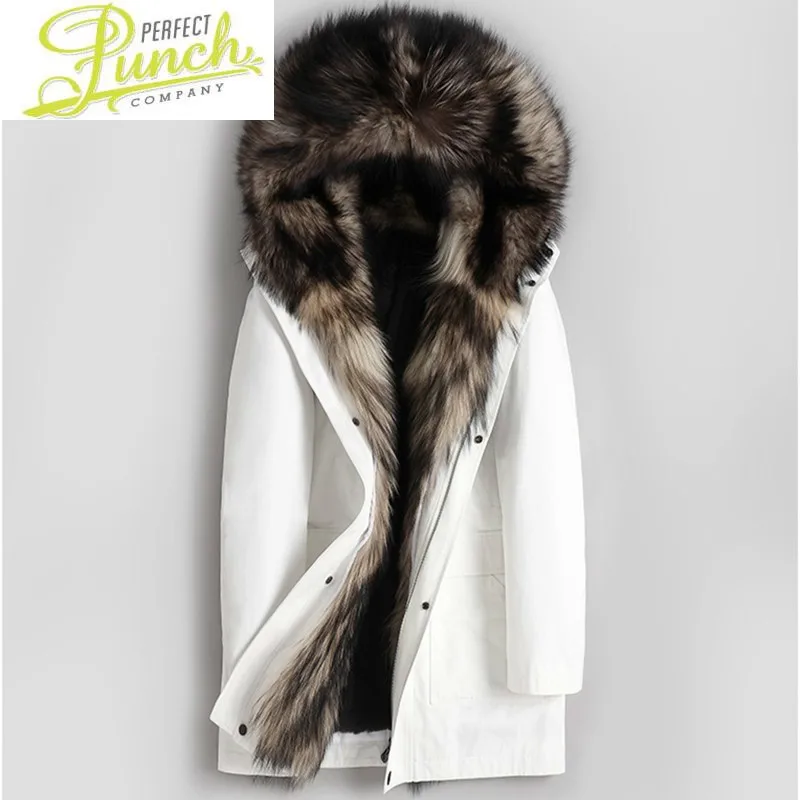 Из натурального дерева для мужчин зимняя куртка кроличий мех лайнер парка волк