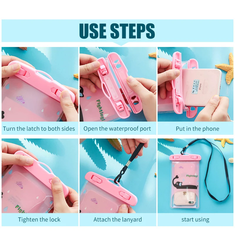 2 шт. универсальный упор для водонепроницаемый мешок мобильный телефон чехол iPhone