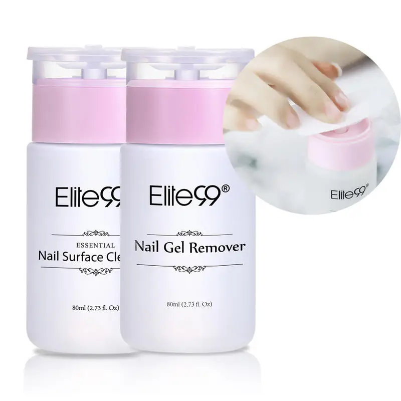 

(4PCS)Elite99 Top Coat Base Coat + Nail Surface Cleanser 80ML Nail Gel Remover 80mlSoak Off UV LED Nail Gel Polish Manicure Kit