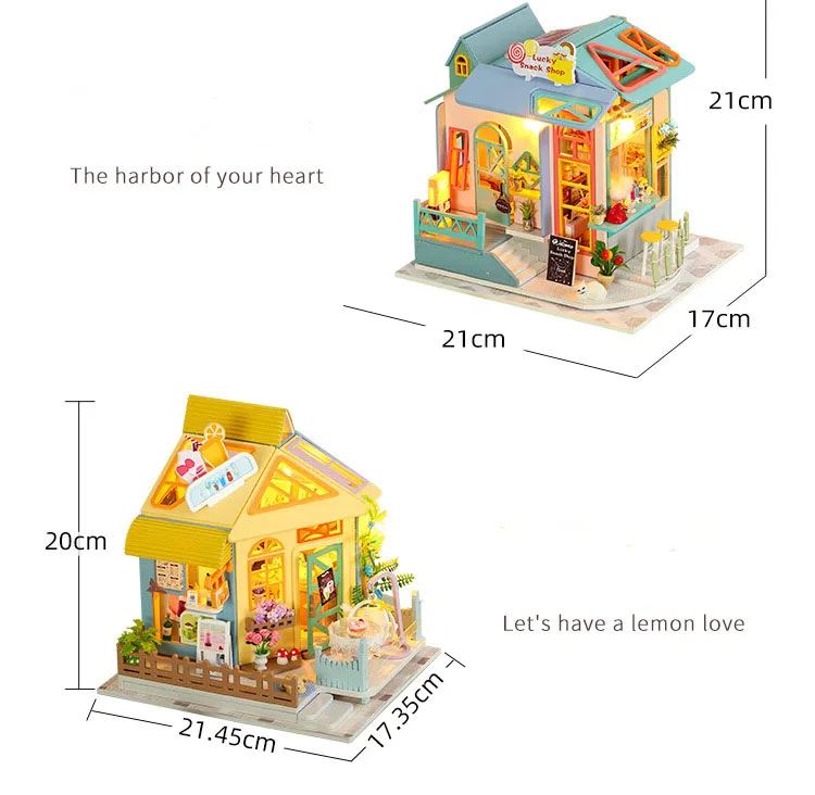 Новогодний подарок - комплект для создания деревянного домика для кукол, сделанный своими руками, 3D миниатюрный домик для кукол, игрушка для кукол, подарок на день рождения.