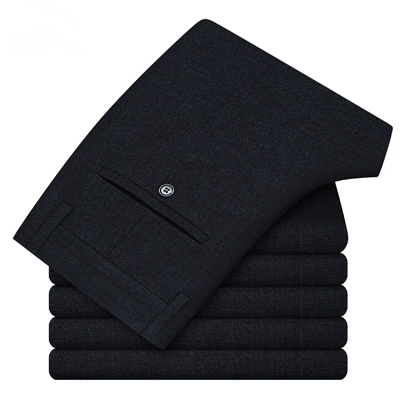 

Classic plaid jacquard men's straight casual pants new brand clothing luxury high-quality business gentleman trousers