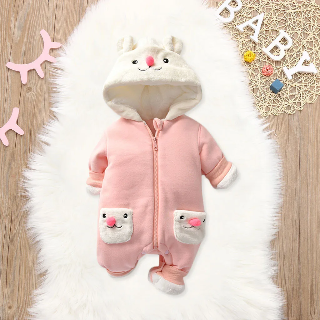 SAGACE Милая зимняя одежда для младенцев с героями мультфильмов комбинезон